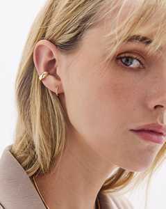 Twist Round Cut Lab Diamond <b>Hoop</b> <b>Earrings</b> 10K 14K 18K <b>Solid</b> Gold Pave Set Snap post Minimalist Everyday Wear Mini Chunky Huggies - Product Image 2