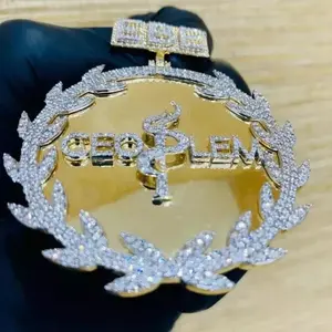 Pendentif en argent sterling plaqué or pour femme avec lettre personnalisée en moissanite véritable taille ronde 3 carats - Product Image 5