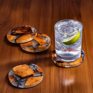 Handmade Epoxy Resin Coaster Set Round Decorative Drink Coasters <b>Table</b> <b>Protector</b> From REHMAN CRAFT - Product Image 3