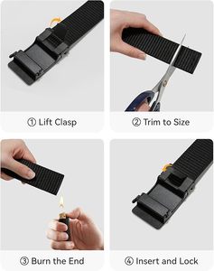 Braided <b>Cow</b> Hide Casual Belt Black Solid Color Silver Square Buckle Durable Stretch Design 3.5cm Width 110cm Length Men's - Product Image 5