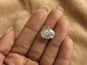 จี้เพชรโมอิสซาไนต์ทรงรี 2.20 กะรัต จาก Lurba Jewels สำหรับงานแต่งงาน ของขวัญครบรอบสำหรับผู้หญิง ทำจากทองคำขาว 14K แท้ - Product Image 4