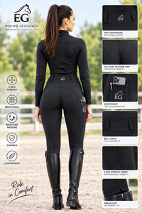 Leggings d'équitation pour femmes avec grip en silicone, siège intégral, collants d'équitation, vêtements d'équitation personnalisés - Product Image 3