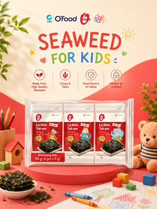 Korean Roasted <b>Seaweed</b> <b>Snack</b> for Kids 5g × 3 Bundles Wholesale O'food | Low Sodium | Seasoned Laver | Ready To Eat Food - Product Image 1