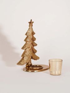 Wholesale Christmas Tree Tealight <b>Candle</b> <b>Holder</b> Gold Metal Home Wedding Holiday Decoration - Product Image 2