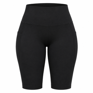 High Waist Biker Shorts Yoga <b>Leggings</b> <b>Scrunch</b> <b>Butt</b> Athletic Pants with Pocket - Product Image 1