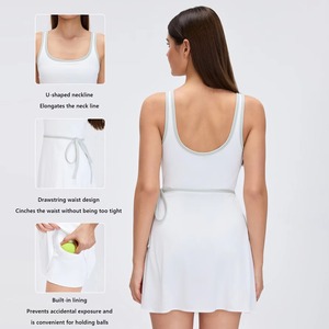 Jupe plissée personnalisée pour femme, taille haute, 2 en 1, sportive, pour la course à pied, le tennis, le paddle, le golf, le pickleball, avec poche - Product Image 4