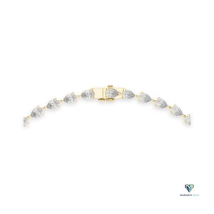 Collier pendentif en or jaune 22,98 CT avec diamant de laboratoire en forme de poire, en or massif 14 carats - Product Image 4