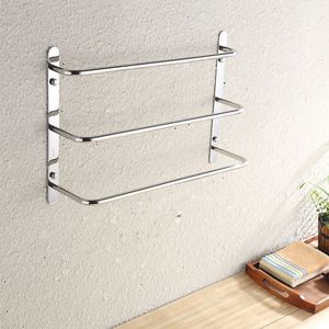 Hand-polished 304 Stainless Steel Three-Towel Bars Towel Rack Wall-Mounted Multilayer Bathroom Accessories 17.72 Inch - Product Image 2