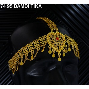 Serre-tête vintage en alliage plaqué or avec strass et pampilles, style ethnique, décoration frontale, chaîne de tête pour femme, idéal pour la danse - Product Image 6