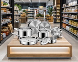 Stainless Steel Frying Pan Heavy Duty Food Safe Rust Proof Kitchen Wholesale OEM Supplier - Product Image 1