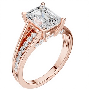 Elegante Anillo de Diamantes con Banda de Plata y Oro para Mujer, Joyería de Lujo para Compromiso y Boda, Regalo para Ella - Product Image 3