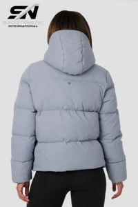 Abrigo Acolchado de Invierno Extra Grande, Unisex, con Capucha, Impermeable, Transpirable, Ecológico, Personalizado, de Nailon Oxford con Cierre, Color Sólido - Product Image 6