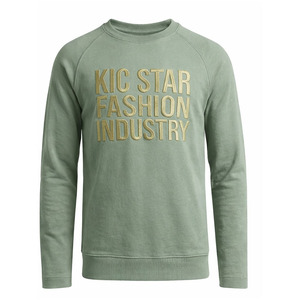 Sweat-shirt de haute qualité en gros, logo brodé personnalisé, manches raglan, pull à col rond, t-shirt pour homme - Product Image 1