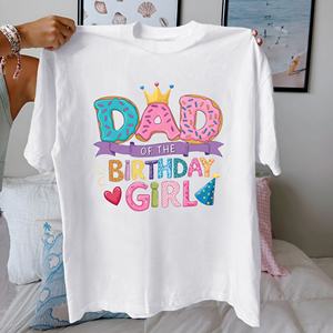 Donut DAD of the BIRTHDAY GIRL Camiseta cómoda de algodón puro para mujer - Product Image 1