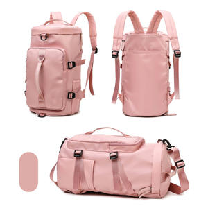 Sac à dos de sport en gros, sac de voyage et de camping en toile Cordura résistante à l'eau avec compartiment à chaussures, sac de sport rose en gros - Product Image 3