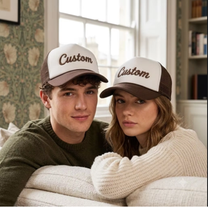 Trucker <b>Cap</b> <b>Hats</b> Structured Outdoor <b>Hat</b> With Embroidery Mesh Curved Brim Street Poly Cotton Fabric And <b>Hat</b> For Men And Women - Product Image 6