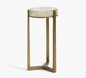 Living Room Rectangular Modern Design METAL WAVE Eco-Friendly Durable Easy Clean Metal <b>Side</b> <b>Tables</b> Metal Legs <b>Glass</b> <b>Table</b> Top - Product Image 5