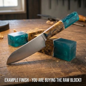 SAZ ENTERPRISES Bloc de manche de couteau personnalisé en bois et résine hybride pour la fabrication artisanale de couteaux de cuisine et de chasse - Product Image 6