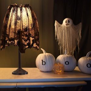 Set di 3 Coprilampade Festivi per Halloween, Nastro in Pizzo Nero, Decorazione a Ragnatela per Feste in Casa, Decorazioni per Halloween - Product Image 3
