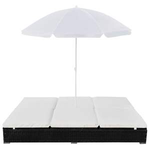 Cama de Exterior de Ratán Sintético Negro, 78.7x55.1 Pulgadas, Tumbona para una Relajación Cómoda - Product Image 2