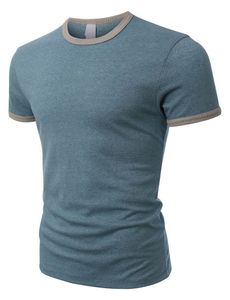 เสื้อยืดคอกลมแขนสั้นผ้าเจอร์ซีย์เนื้อเรียบสำหรับผู้ชาย แต่งขอบยางยืด ระบายอากาศได้ดี สไตล์ลำลอง สตรีทแวร์ รับสกรีนโลโก้ - Product Image 3