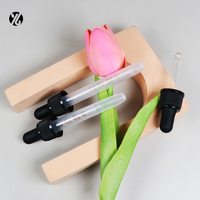 Flacon en verre transparent ambré vide pour huile essentielle avec compte-gouttes gradué en verre et protection personnalisée pour compte-gouttes