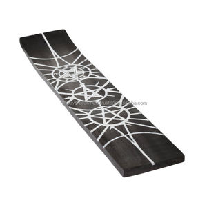 Producto de alta demanda, soporte de incienso de madera, recogedor de cenizas de incienso impreso en tono blanco y negro para varitas de incienso individuales - Product Image 2