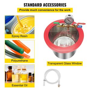 Kit Camera di Degassaggio Sottovuoto in Acciaio Inossidabile da 1,5 Galloni (5,7L) con Pompa per Vuoto da 2,5 CFM e Recipienti a Pressione - Product Image 6