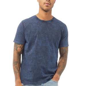 Camiseta Casual Personalizada para Hombre, Estilo Vintage, Lavada, con Logotipo Impreso, Lavado Ácido, Talla Grande - Product Image 1