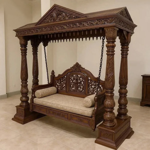 Balançoire royale en bois artisanale pour intérieur, personnalisée pour mariage, en bois brun, à prix d'usine en gros - Product Image 1