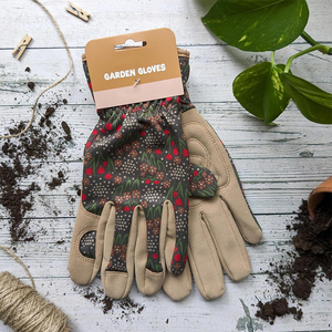 Gants de jardinage pour adultes, résistants aux coupures, avec renforts de protection, en polyester froissé, avec poignets élastiques - Product Image 5