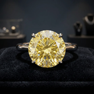 Signature 925 Sterling <b>Silver</b> Round Brilliant Cut Moissanite <b>Solitaire</b> <b>Ring</b> Classic Luxury Fine Jewelry Wedding Engagement - Product Image 1