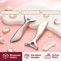 Cuillère à crème en métal en gros, spatule pour masque facial en alliage de zinc plaqué, outil de massage manuel Gua Sha, logo personnalisé, marque privée, OEM