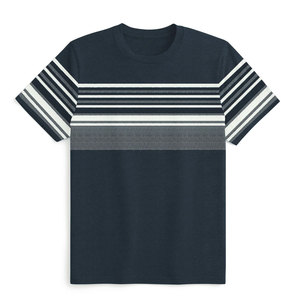 Men's Short Sleeve O-Neck T-Shirt Knitted Regular Fit Casual 100% Cotton Breathable Back Neck <b>Logo</b> - Product Image 1