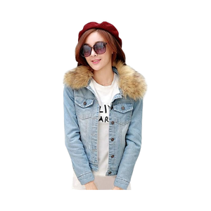 Veste en jean oversize à manches longues en coton confortable et personnalisée OEM pour femmes, boutons de base, poches, toile tricotée respirante pour - Product Image 1