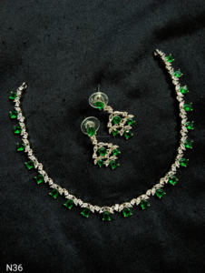 Classic American Diamond Bridal Jewelry Set Two-Piece <b>Necklace</b> <b>and</b> <b>Earrings</b> for Wedding Fashionable Classic Style - Product Image 3