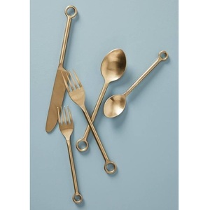 Juego de Cubiertos Plateados de Acero Inoxidable de Alta Calidad, 5 Piezas, Mango Cuadrado, Acabado Espejo, para Hogar, Hotel y Catering - Product Image 3