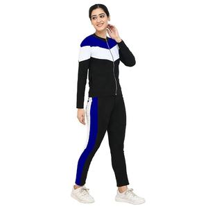 Vente en gros d'ensembles de survêtements pour femmes avec logo personnalisé veste à glissière pour femmes joggers ensemble de 2 pièces survêtement coupe ajustée en velours - Product Image 3