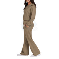 Dames Premium Kwaliteit Zachte Lounge Set Ontspannen Top met Lange Mouwen en Bijpassende Broek Comfortabele Huispak Outfit
