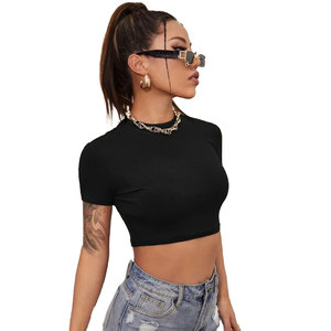 Top Corto para Mujer, Estilo Coreano Moderno, Transpirable, de Algodón Suave, para Todas las Temporadas, Elegante, Juvenil, Casual y Elegante - Product Image 6
