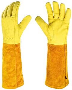 Hot Sale Long <b>Gardening</b> Work <b>Gloves</b> for <b>Ladies</b> Make Custom Design High Quality Leather Yellow Hand Safety Cactus Garden <b>Gloves</b> - Product Image 1