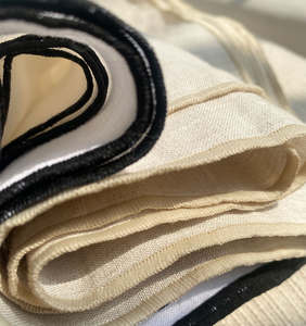 Commandes à l'export : Serviettes en lin pur importé de France, à blocs de couleur, à ourlets épais, mouchoirs de table, torchons - Product Image 3