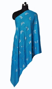 Fine <b>Wool</b> Foil Printed Stole scarf Women's Fashion Long custom print Scarf - Product Image 3