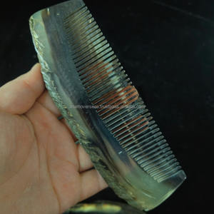 Peine de cuerno de buey hecho a mano de lujo Premium para hombres y mujeres peine de cuidado del cuero cabelludo de crecimiento de cabello Natural - Product Image 2