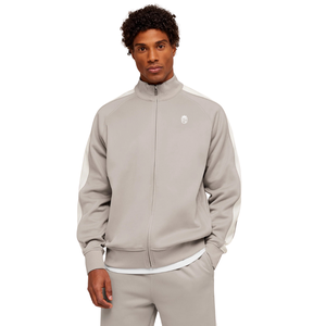 Veste de survêtement grise en tricot pour homme, coupe oversize, fermeture éclair intégrale, idéale pour le sport, l'entraînement, la gym et les loisirs - Product Image 1