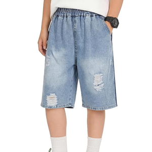 Custom Acid Wash Denim Jorts Streetwear Baggy Fit Vintage Cotton Jean <b>Shorts</b> OEM Manufacturer - Product Image 1