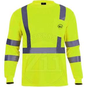 Sudadera de Seguridad de Alta Visibilidad ANSI Clase 1 FR, Transpirable, con Luz LED Intermitente, Impermeable, Reflectante, Uniforme de Trabajo para Hombre - Product Image 1