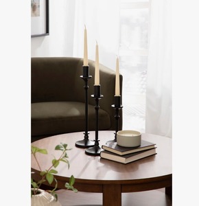 <b>Black</b> Iron Taper <b>Candlestick</b> <b>Holder</b> Set of 3 Elegant Home Decoration Durable Metal Design At Cheap Price - Product Image 4