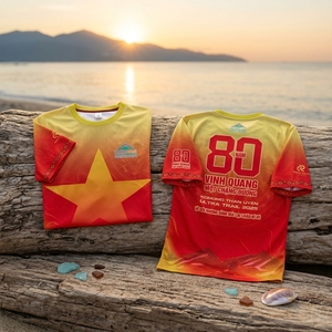 Camiseta Deportiva de Manga Corta Personalizada al por Mayor, 100% Poliéster, Proveedor OEM de Vietnam, Logotipo Frontal - Product Image 3