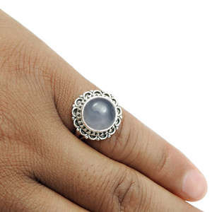 Natural Chalcedony Gemstone <b>Ring</b> Handmade Daily To Wear Jewelry <b>Crafted</b> From Solid 925 Sterling Silver Classic Bohemian <b>Ring</b> - Product Image 4